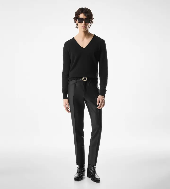 MOHAIR SILK TWILL DYLLAN TROUSER BLACK online